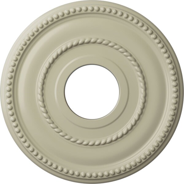 Ekena Millwork Valeriano Ceiling Medallion (Fits Canopies up to 6 1/4"), 12 1/8"OD x 3 5/8"ID x 3/4"P, Clear Yellow CM12VACYF - main